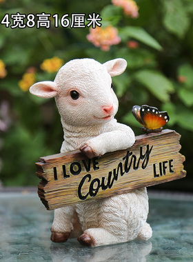 花园杂货 庭院布置装饰 树脂小猪摆件创意欢迎牌小动物装饰品摆件