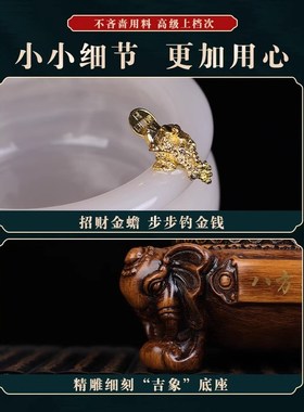 威弗列德招财金蟾玉石聚宝盆摆件家居客厅办公室装饰乔迁开业礼品
