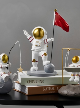树脂宇航员钓星星桌面摆件礼物