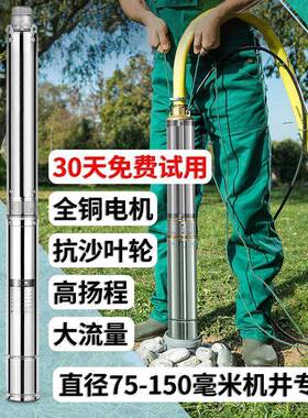 深井潜高水泵220v压扬程高抽水机家用井水深井泵1寸农0用3EFF8v三