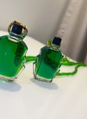 新品绿翡翠项链风油精q搭配手工编绳毛衣链小细节太复杂可拧开提