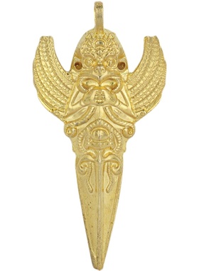 新品大鹏a金翅鸟铜制吊坠女随身创意挂坠男项链十字杵大鹏鸟福牌