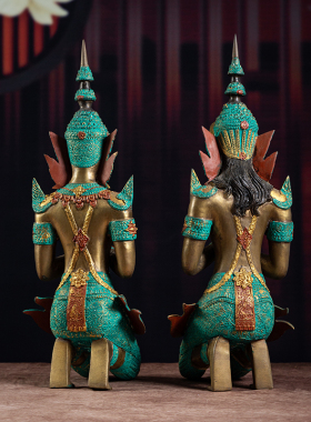 极速东南亚风格创意装饰工艺品客C厅玄关泰国迎宾跪佛全铜佛像禅