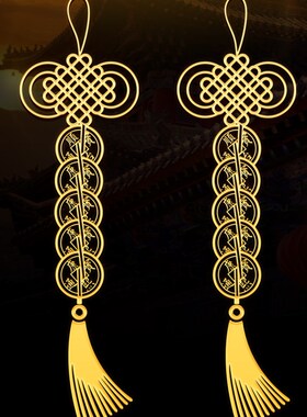 极速卧室对卧室葫芦五帝钱门x对门吉祥结挂件隐形金属贴天官赐福