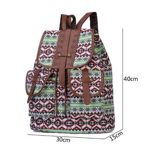 极速High Quality Vintage Prinyt Ethnic Backpack for Women Gi - 图1