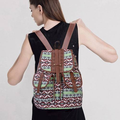 极速High Quality Vintage Prinyt Ethnic Backpack for Women Gi - 图2