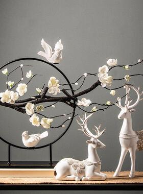 极速新中式家居客厅玄关禅意软装饰品创意摆设R家俱电视柜酒柜铁