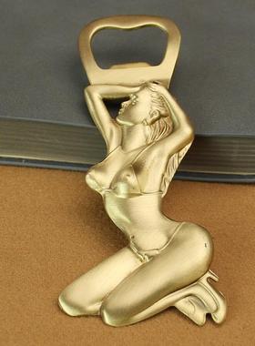 个性创意纯黄铜美女女神开瓶器啤酒复古启瓶器家用酒起子起盖器