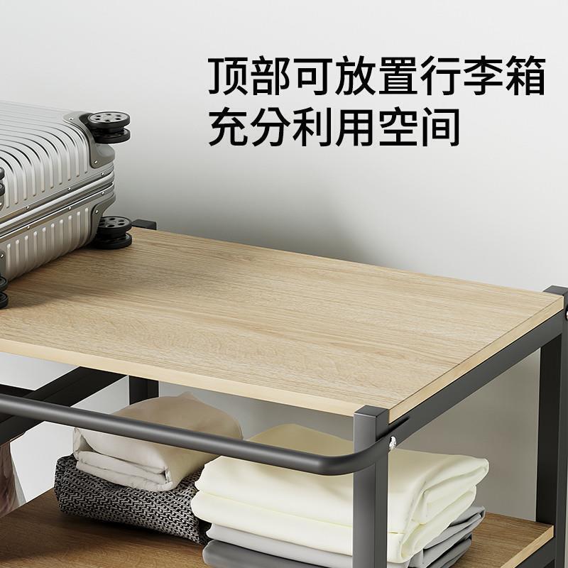 家用卧室衣柜简易组装布衣柜出租房用钢木组合开放式衣帽间置物架 - 图2