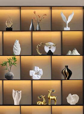 新中式摆件高档轻奢客厅酒柜电视柜茶室博古架办公室软装饰品摆设