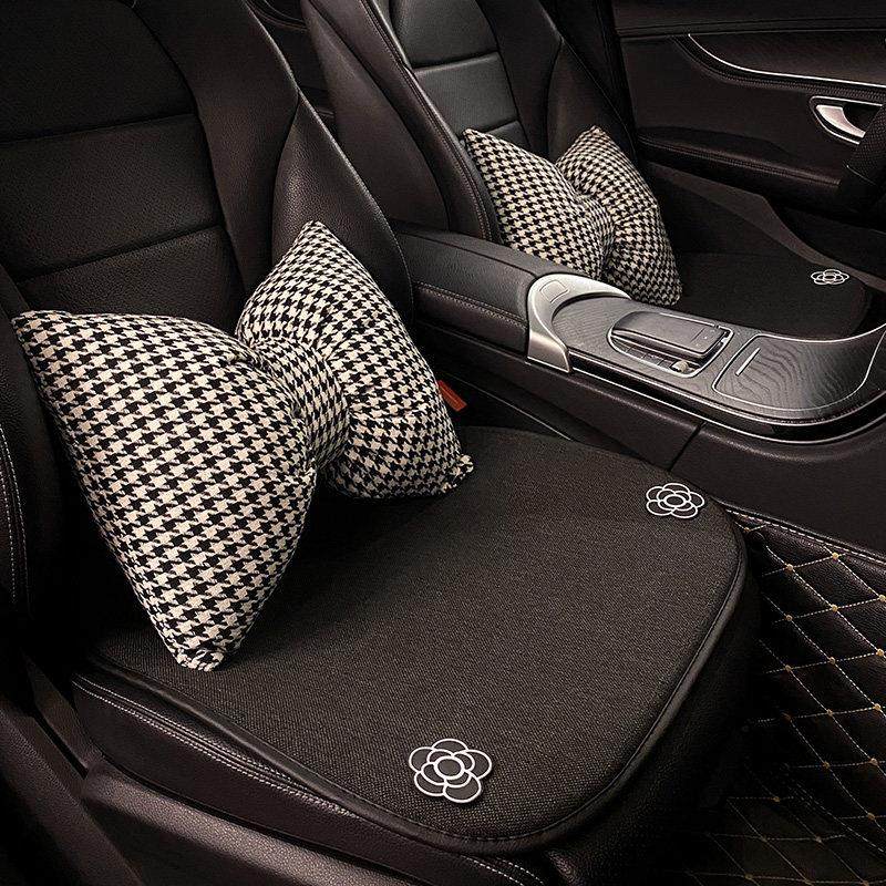 汽车坐垫网红四季通用亚麻透气单片后排座垫子车载创意女腰靠座套,淘宝优惠券,粉丝福利购,淘宝优惠卷