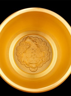 实心纯黄铜浮雕铜钱聚宝盆招财聚财米缸铜制元宝存钱罐办公室摆件