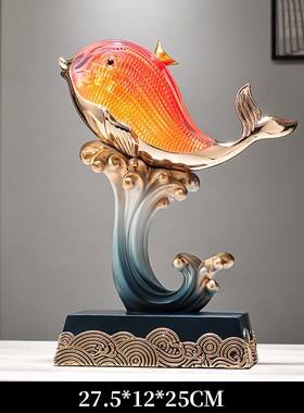 轻奢客厅电视柜摆件家居饰品高档酒柜玄关装饰现代海豚鱼招财高级