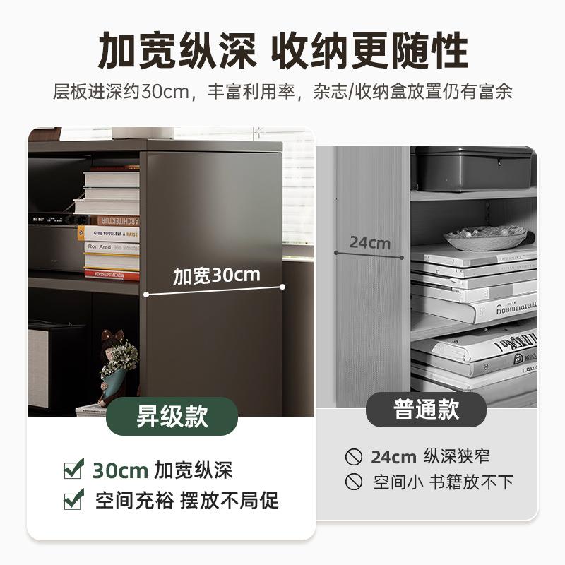 书架置物架落地客厅沙发侧边格子柜黑色收纳柜靠墙储物柜书柜矮柜 - 图2