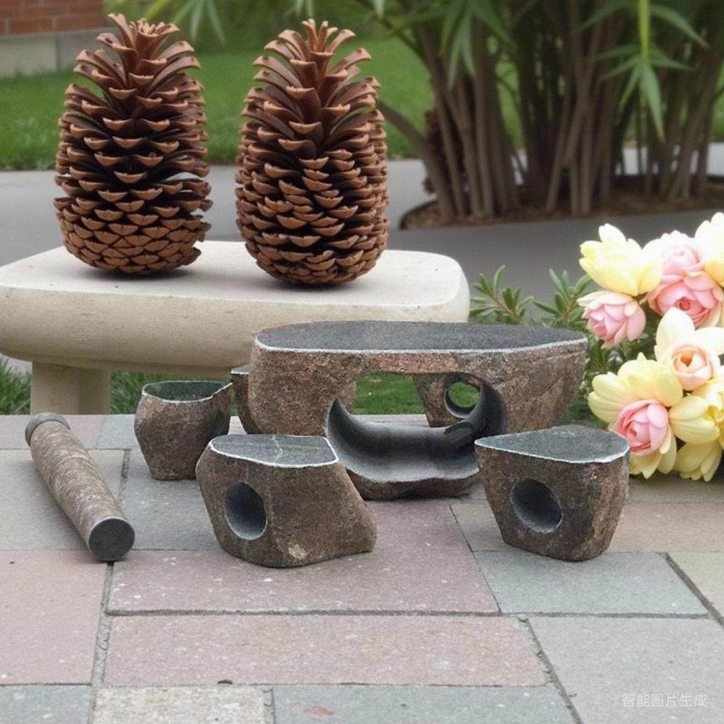 天然青石茶桌户外庭院花园别墅家用石头桌子石凳组合鹅卵石茶台,淘宝优惠券,粉丝福利购,淘宝优惠卷