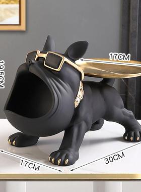 现代轻奢酷狗玄关入户进门口放钥匙收纳摆件创意家居客厅软装饰品