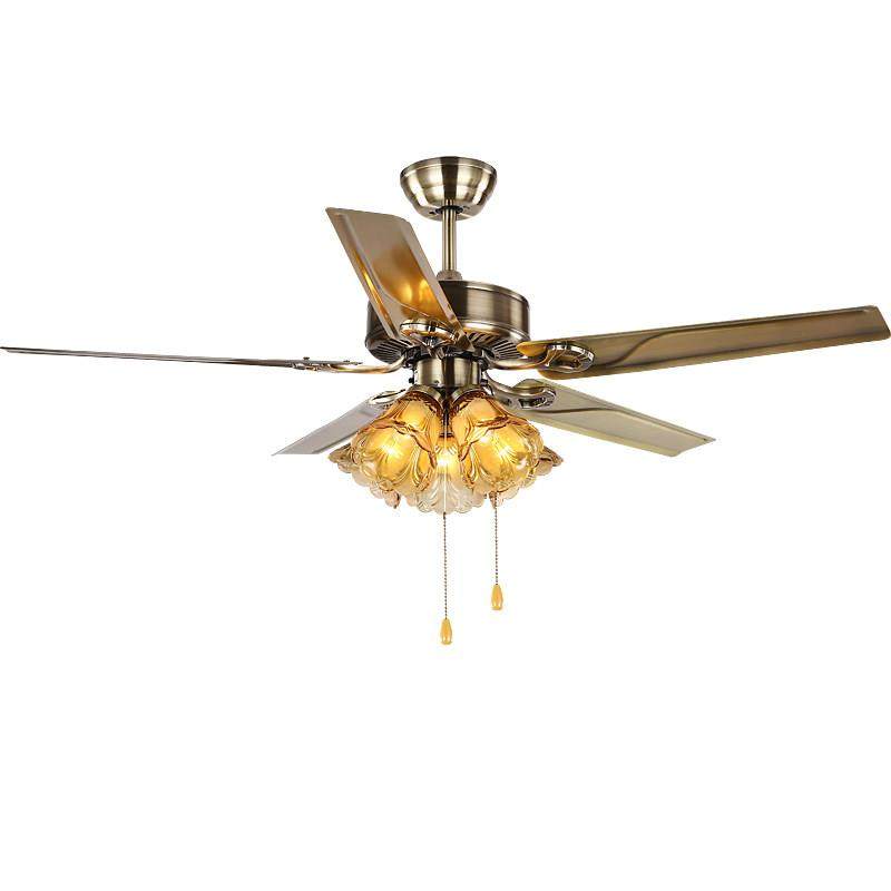 森林风欧式仿古客厅铁叶吊扇灯 餐厅灯带风扇一体吊灯 灯扇风扇灯,淘宝优惠券,粉丝福利购,淘宝优惠卷