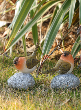 跨境新品春夏小鸟动物摆件装饰品家居户外庭院园林造景树脂