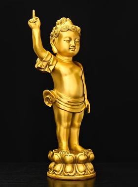 黄铜浴佛太子佛像浴佛节释迦牟尼浴佛铜像办公室家居摆件工艺礼品