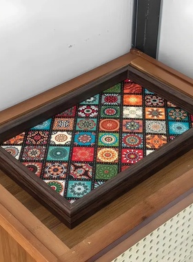 高档复古茶盘胡桃木首饰长方形