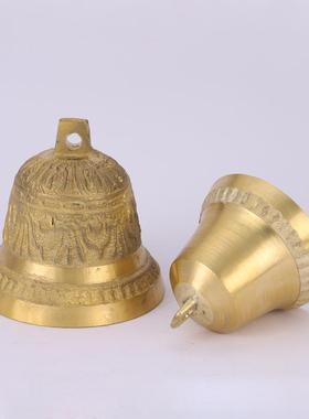 厂家黄铜铃铛 铜风铃 铃铛挂件 喇叭铜钟铃 开口古法宠物铃铛