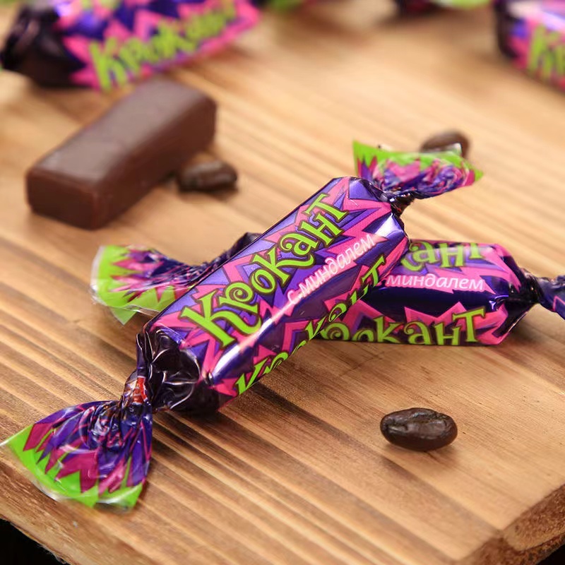 俄罗斯紫皮糖kpokaht巧克力KDV原装进口糖果散装年货零食喜糖软糖 - 图1