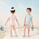 Jellybaby girls one-piece swimsuit summer baby beach suit quick-drying children's swimsuit short-sleeved children's swimsuit