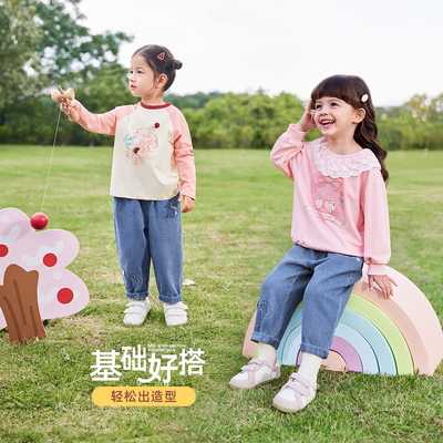 秋冬女童加绒保暖牛仔长裤