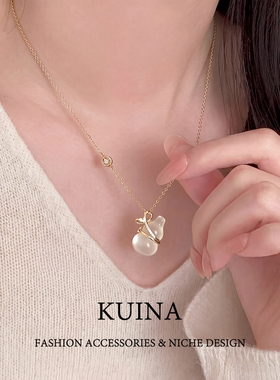 玉髓吊坠葫芦项链女款脖子配饰品