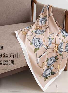 欧美时尚流行春夏小丝巾女士仿真丝围巾外搭领巾丝巾工厂