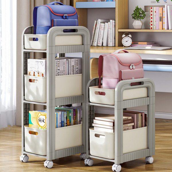 收纳置物架学生桌边书本收纳架可移动小推车简易置物书架整理,淘宝优惠券,粉丝福利购,淘宝优惠卷