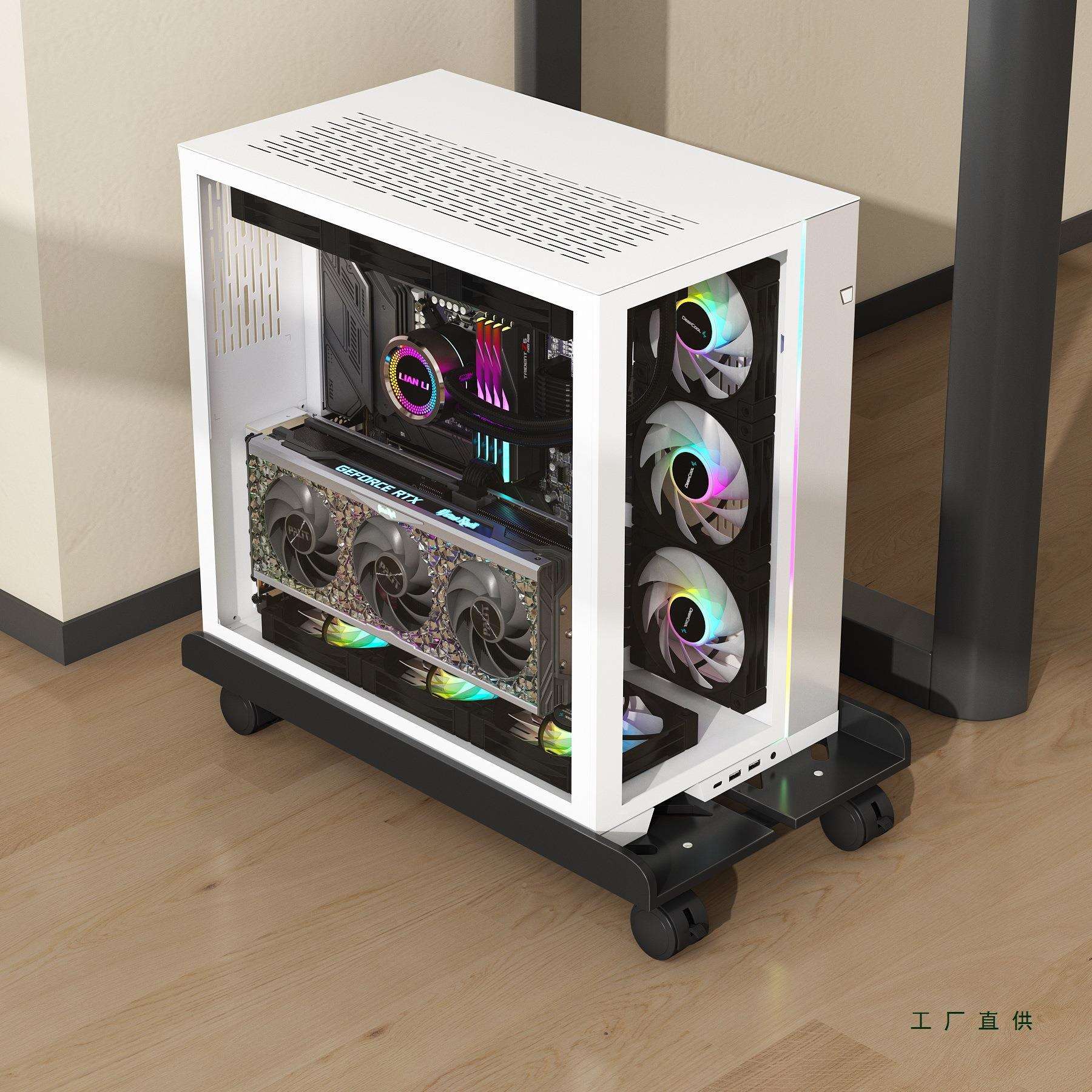 Computer room computer main rack machine sliding bracket bracket removable chassis bottom F99SM7TT seat with wheels for home desktop