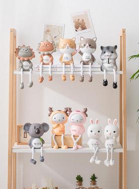 创意可爱吊脚娃娃客厅小摆件家居装饰品儿童房间卧室电视柜玩偶女