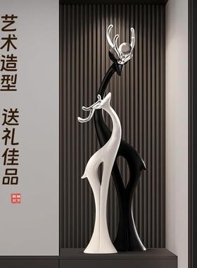 福鹿摆件高档轻奢客厅落地壁龛电视柜玄关装饰品搬家乔迁新居礼品