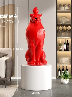 现代轻奢大型落地动物摆件家居装饰品客厅玄关电视柜旁雕塑高级感