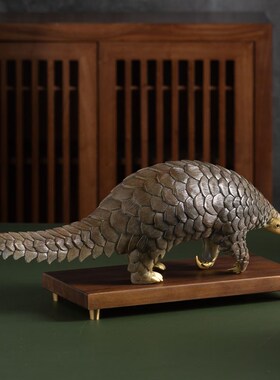 铜富甲天下件穿山甲家居饰品客厅玄关办公室国风餐边柜装饰品摆件