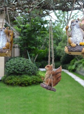 户外庭院别墅花园林幼儿园仿真树脂动物松鼠景观装饰摆件挂件吊件