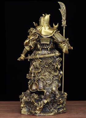 全铜九龙关公摆件关二爷关羽关公像家居客厅玄关装饰品商务礼品