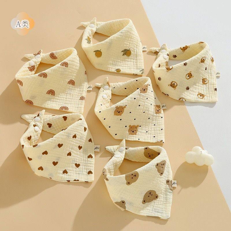 新生儿三角巾纯棉纱布口水巾透气柔软婴儿围嘴六层卡通防吐奶围兜,淘宝优惠券,粉丝福利购,淘宝优惠卷