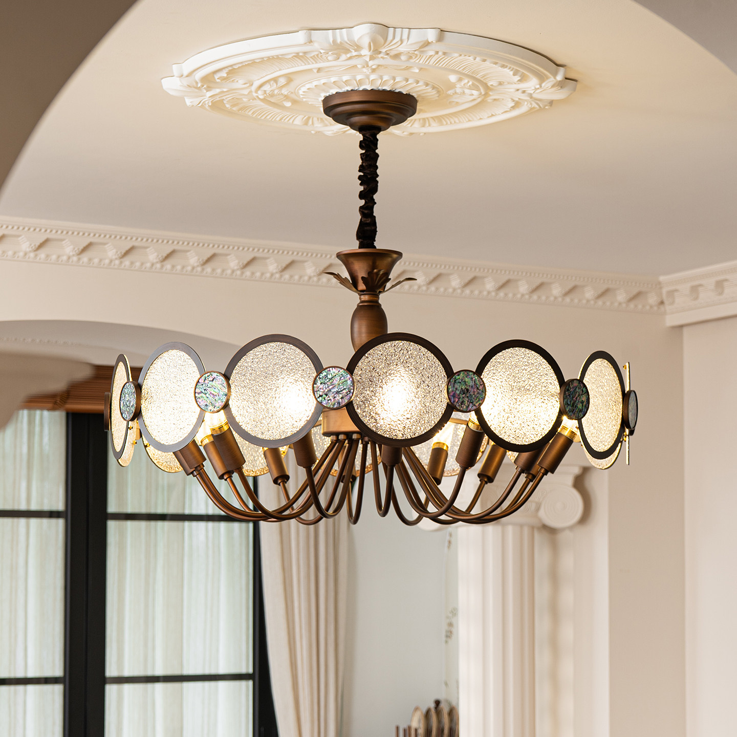 宝兮 客厅吊灯法式复古中古风大厅主灯美式南洋风高端卧室灯具,淘宝优惠券,粉丝福利购,淘宝优惠卷