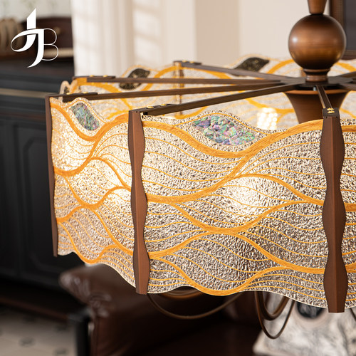 宝兮客厅吊灯中古风美式复古大厅主灯宋式美学新中式高级感卧室灯 - 图0