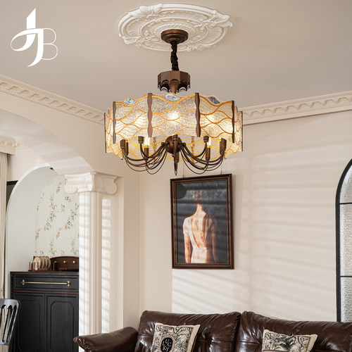 宝兮客厅吊灯中古风美式复古大厅主灯宋式美学新中式高级感卧室灯 - 图3