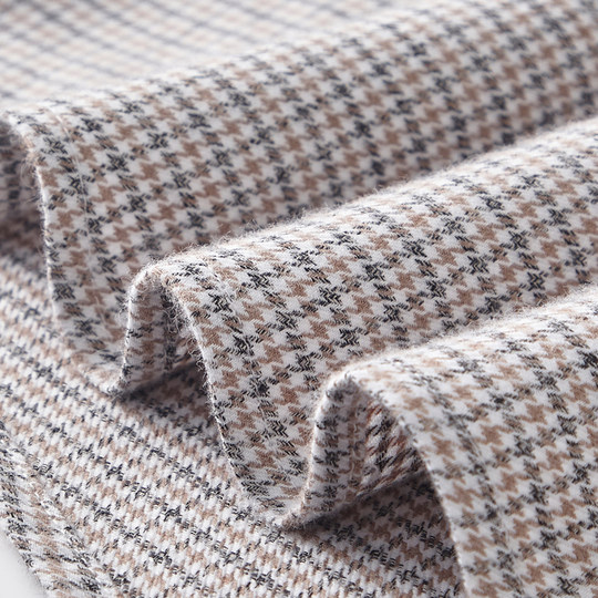 【加厚纯棉】庄吉男士长袖衬衫千鸟格2025秋冬新款保暖磨毛衬衣