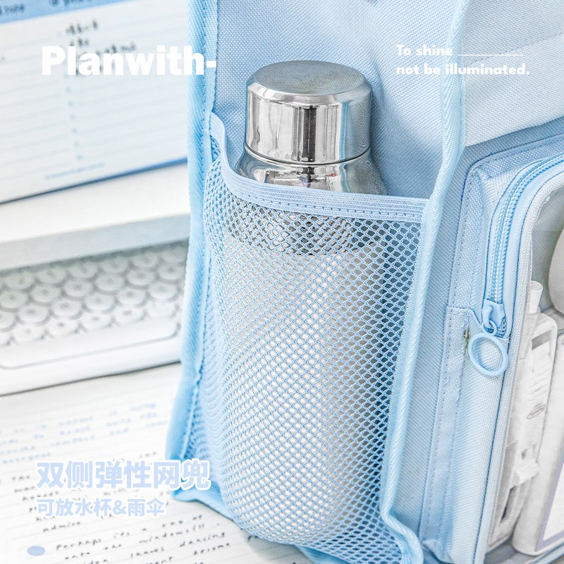 学生补习袋文件手提o拎书拉链式大容量帆布包补课逛街双肩可斜挎 - 图2