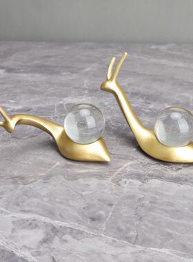 简约轻奢客厅茶几金属六角家具C软装饰品样板房电视柜北欧摆件