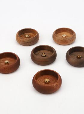 中式黑胡桃木家用香插 4孔木质香线插器家居手工线香底座细香香托