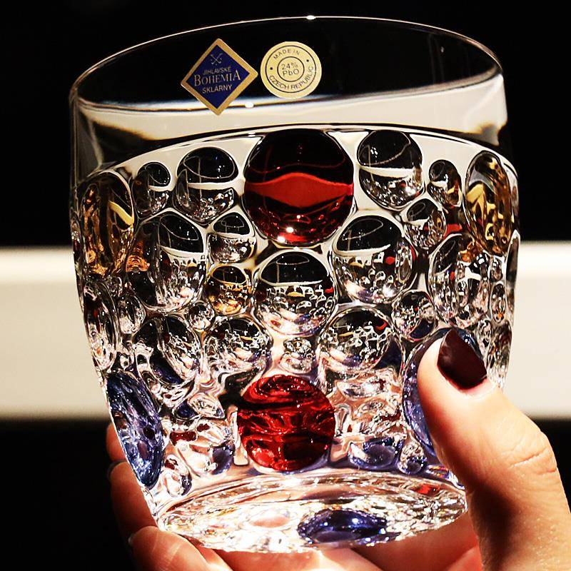 捷克BOHEMIA玻进口水晶璃炫彩XO威士96585忌烈酒杯洋杯果汁酒水色 - 图1