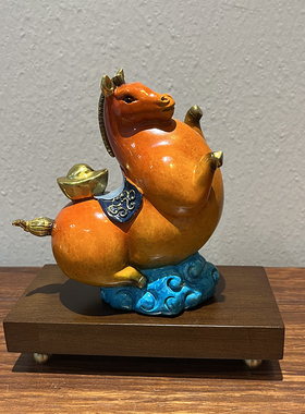 马上有钱招财摆件马工艺品马年生肖吉祥物办公桌面装饰品开业礼品