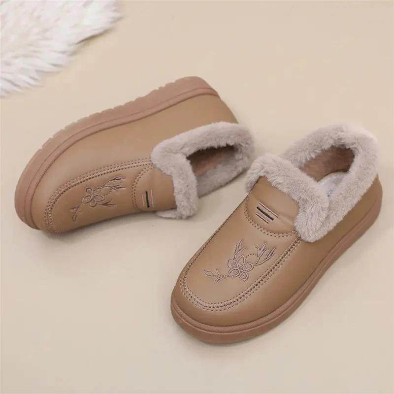 沐盈集冬季新款加绒厚底妈妈鞋中老年软底舒适女鞋一脚蹬棉鞋,淘宝优惠券,粉丝福利购,淘宝优惠卷