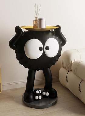 高端卡通小黑煤球大型客厅电视柜旁边沙发落地装饰X品高级搬家礼